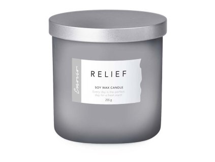 Dišeča sveča Emocio Wellness s kovinskim pokrovčkom Relief, soja 95x95 mm
