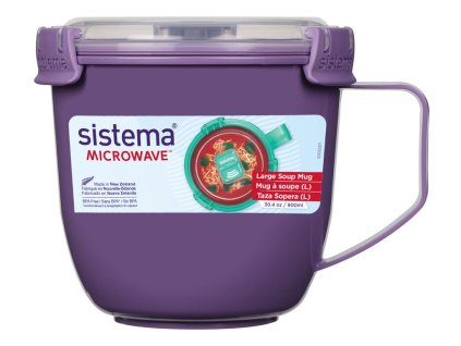 Sistema mikrovalovna velika skodelica za juho 900 ml 900 ml, vijolična
