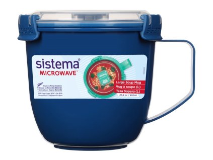 Sistema mikrovalovna velika skodelica za juho 900 ml 900 ml, modra
