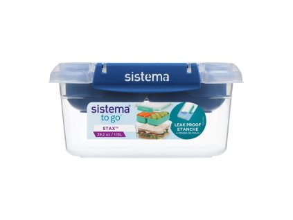 Sistema Deljena vodoodporna škatla za hrano To Go STAX, 1,15 l, modra