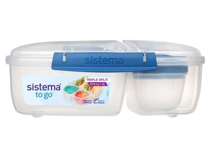 Sistema To Go trojna škatla za malico z 2-litrsko posodo za jogurt, modra