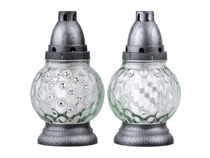 Pokopališki kozarec 22 cm, polog 100g 36 ur. Vdolbine z dekoracijo