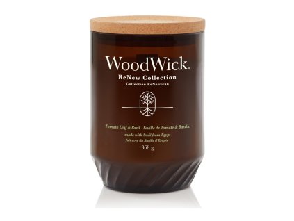Velika sveča WoodWick ReNew Tomato Leaf & Basil