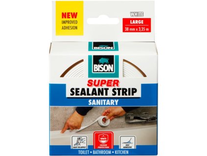 BISON Samolepilni tesnilni trak SEALANTSTRIP SANITARNI BEL 38 mm