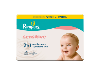 Pampers robčki (9x80/fol) Sensitive
