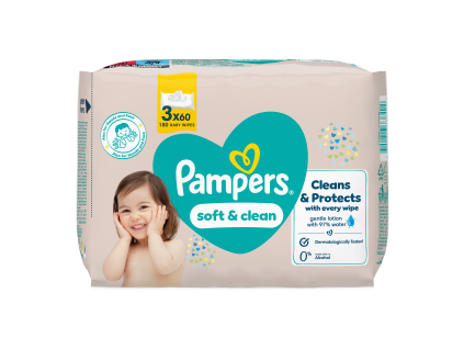Pampers robčki (3x60/fol) Soft Clean