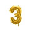 Folija balon 86 cm "3" zlate barve 1 kos