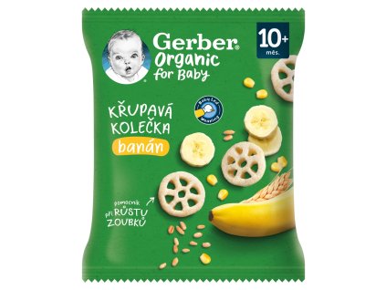 GERBER Organic kolieska 28g banán 10+