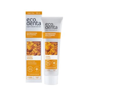 110970 ecodenta osvezujici belici zubni pasta z extraktem z jantaru 100 ml
