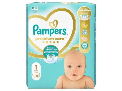 Pampers Premium Care S1 72 ks  + obrúsky Pampers zadarmo