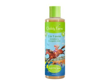 110784 childs farm 3v1 sprchovy gel sampon a kondicioner po plavani jahoda a mata 250 ml