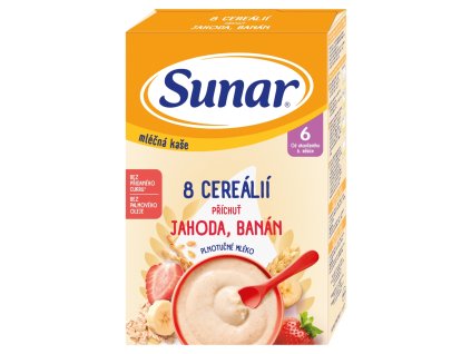 Sunar mliečna kaša 210g 8cer jah ban 6m+