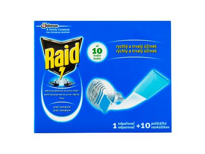 Raid odparovač + 10 vankúšikov komáre