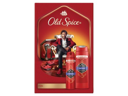 Old Spice darčeková sada pre mužov Captain (sprchový gél 250ml + deo sprej 150ml)