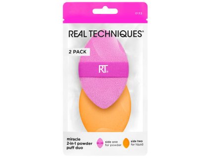 REAL TECHNIQUES Zázračná hubka Powder Puff 2v1 2 ks
