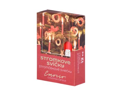 Stromkové 12ks 12x100 červené sviečky