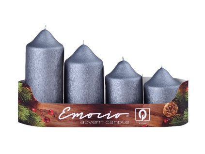 Emocio adventné stupne 4ks priem.50mm exclusive mat. grafit sviečky