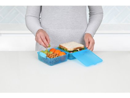 Sistema Delený desiatový box Lunch Cube s 2 oddielmi 1,4 l, mix farieb