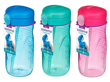 Sistema Fľaša so slamkou Hydrate Quick Flip Top 520 ml, mix farieb