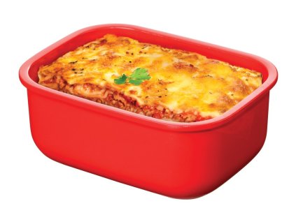 Sistema Box na ohrev jedla Microwave rectangular 525 ml, červená
