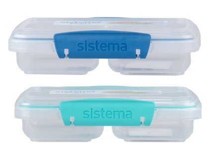 Sistema Delený desiatový box To Go Small Split s 2 oddielmi 350 ml, mix farieb