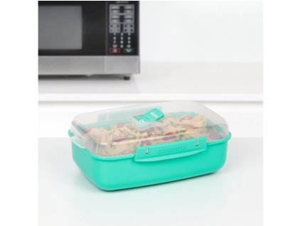 Sistema Krabička na ohrev jedla Microwave Rectangle 1,25 l, mätová