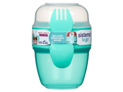 Sistema Olovrantový box To Go Snack Capsule s vidličkou 515 ml, zelená