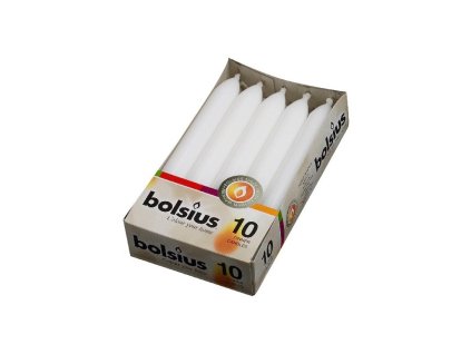 Bolsius Domáce biele sviečky RAL, 10 ks, 20x170 mm