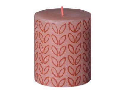 Bolsius sviečka valec Misty Pink Rustic Silhouette 68x80mm