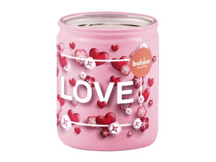Bolsius Sklo Srdiečka Love, Vanilka, vonná sviečka 68x80mm