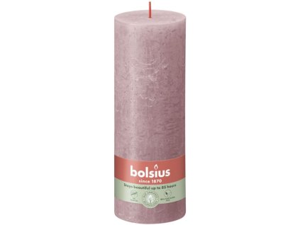Bolsius Rustic Shine Valec 68×190 mm – Ash Rose (ružová)