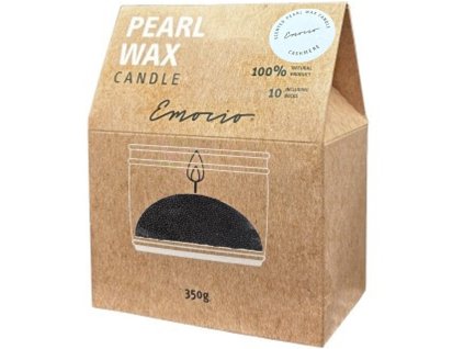 Emocio sypaný vosk 350 g Cashmere + 10 ks knôtov – vonný, čierny