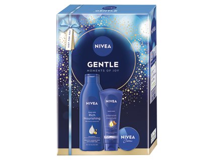 NIVEA darčeková sada pre ženy GENTLE MOMENT OF JOY (telové mlieko, krém na ruky, krém) 