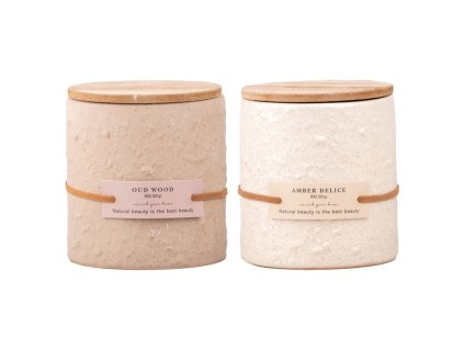 Sviečka v keramike vonná s dreveným viečkom mix farieb 100x100mm