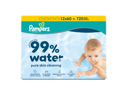 Pampers wipes (12x60/fol)Aqua zero plast