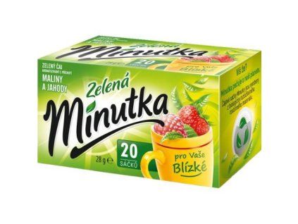Minútka zelený čaj maliny +jahody 28g