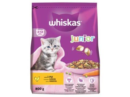 Whiskas granule junior + kuracie 800g