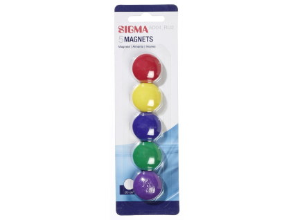 SIGMA Magnety okrúhle 3 cm 5 ks