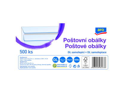 aro Obálka DL samolepiaca biela 500 ks