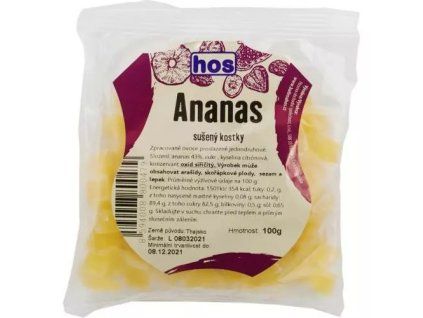 HOS ananás sušený kocky 100g