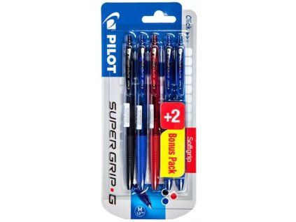 PILOT Pero guličkové Super Grip-G 5 ks