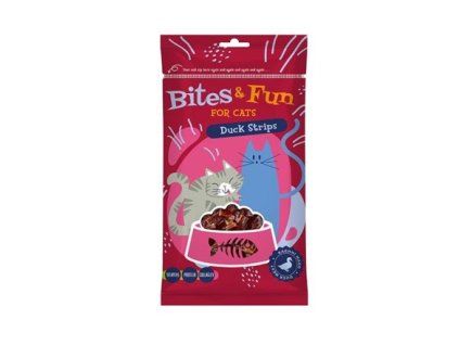 AKINU Bites & Fun Stripsy kačacie pre mačky 60 g