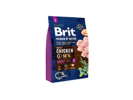 Brit Premium By Nature Adults granuly pre psov S 3 kg