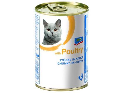aro Hydinové kúsky pre mačky 415 g