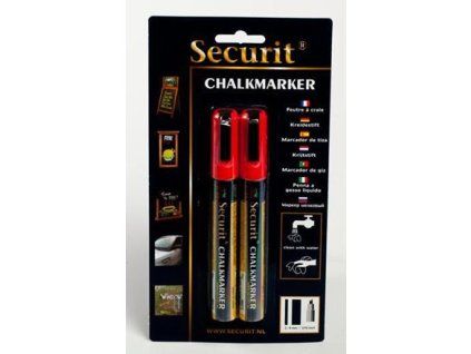 Securit Popisovač 2-6mm červený 2 ks