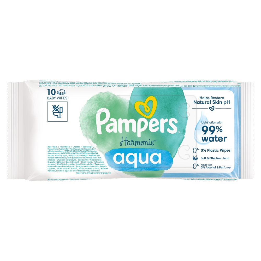 Procter and Gamble Pampers wipes Harmónia aqua (10ks/fol)