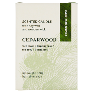 Sviečka 150g sklo WOOD Cedarwood
