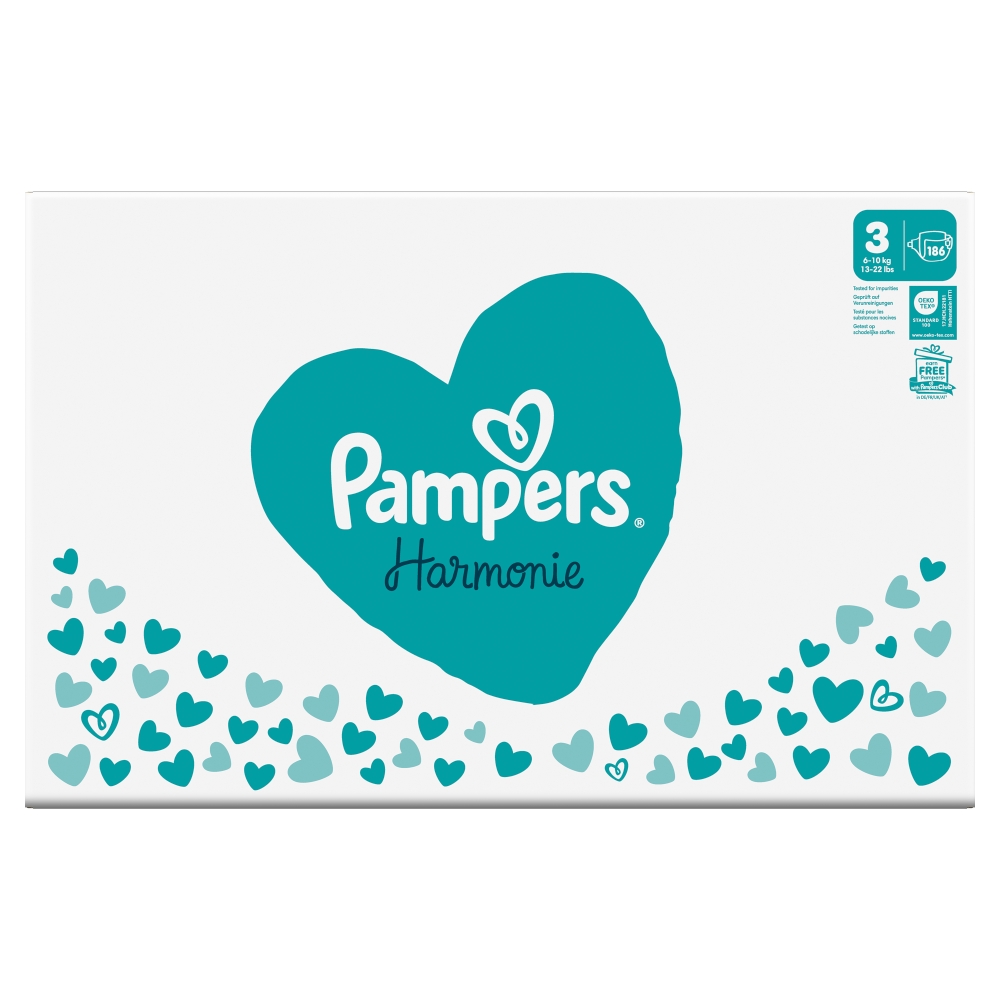 Pampers plienky Harmónia M Box 186ks S3