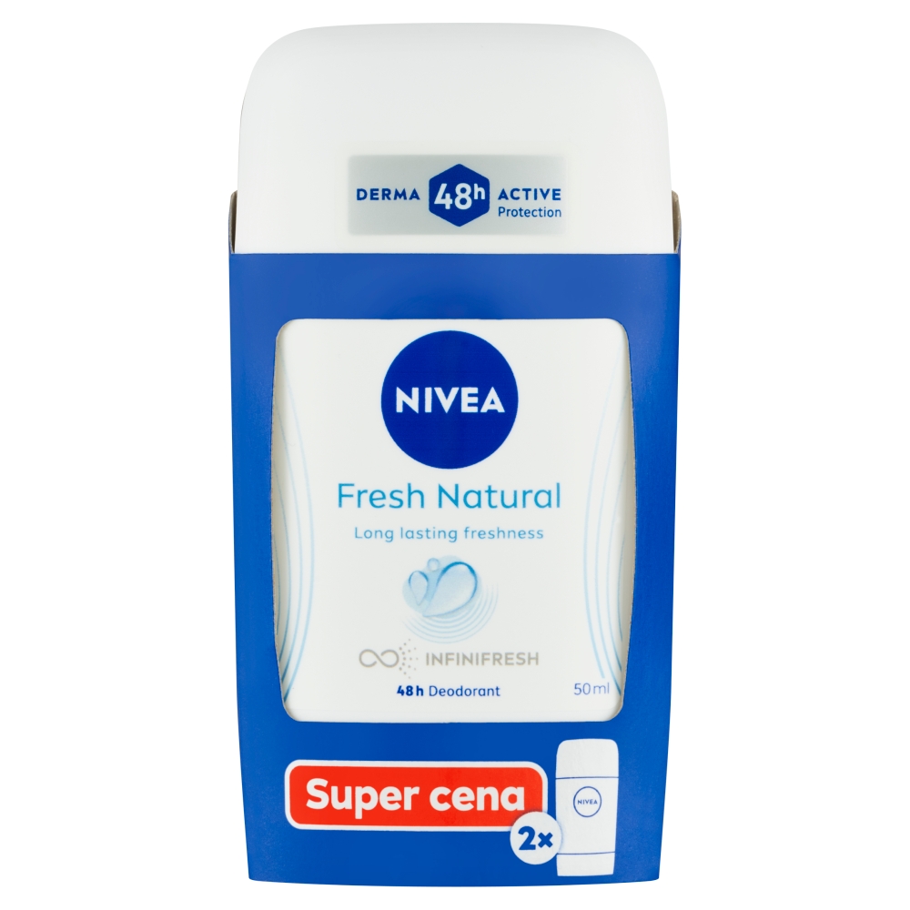 Nivea tuhý deo (2x50ml/bal) Fresh Natur