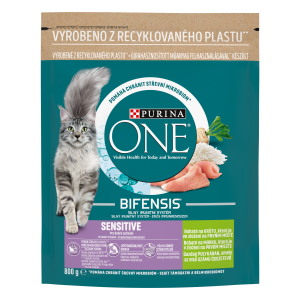 Purina ONE granule 800g sensitive mačky